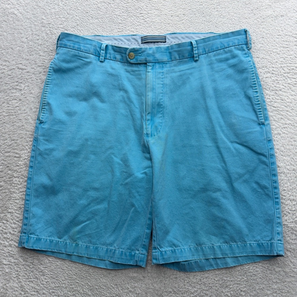 Peter Millar Mens 36 Turquoise Blue Chino Golf Shorts Acorn Logo Sport